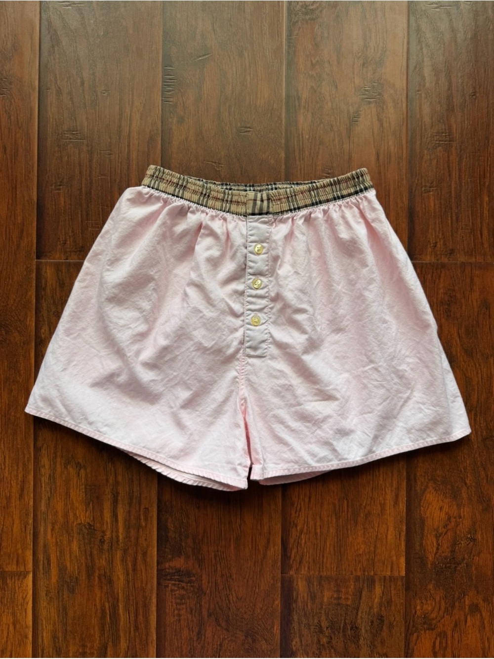 Burberry London Boys Vintage Pink Nova Check Plaid Shorts Size‎ L 12 14 Lounge